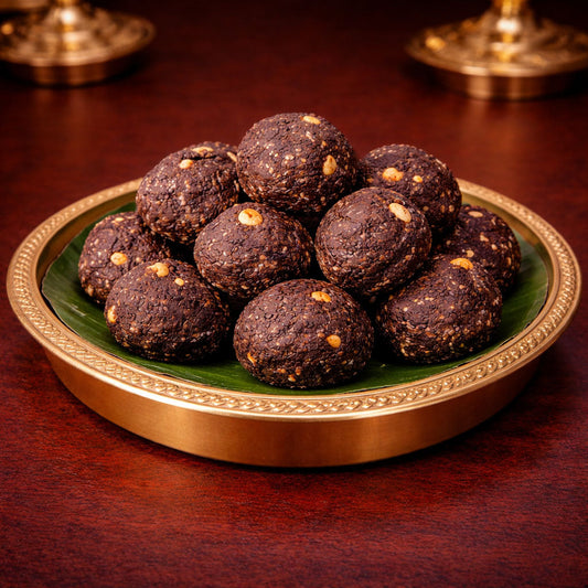 Ellu laddu sesame sweet healthy traditional Indian dessert, sesame laddu jaggery healthy snack India, organic ellu laddu premium quality sweet